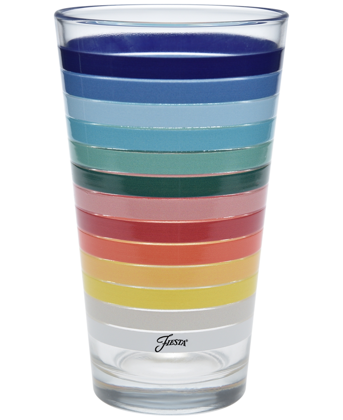 Fiesta All Colors Stripes 16 Oz. Tapered Cooler Glass, Set Of 4