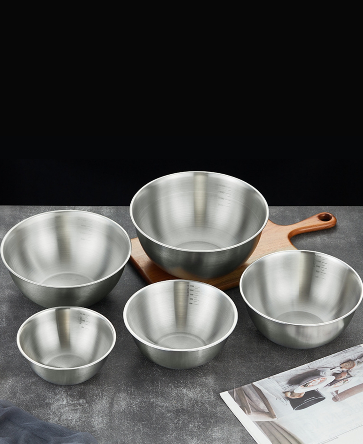 Art & Cook 5-piece Nesting Stainless Steel Bowl Set