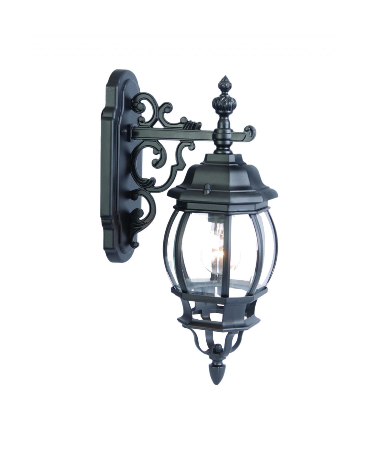 Hanging Glass Globe Wall Light for Bedroom Hallway or Living Room - Matte Black