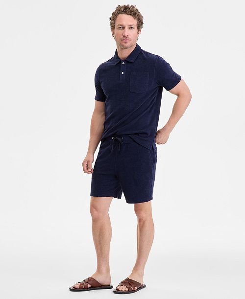 alfani Club Room Men's Solid Terry Cloth Shorts Exclusively at Macy's Men's Fashion & Accessories