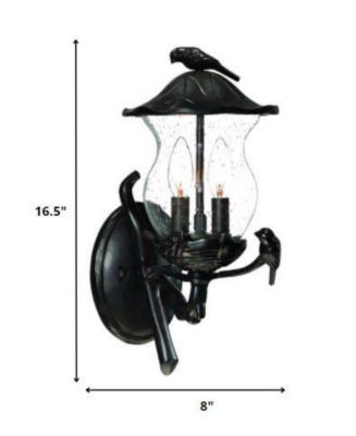 Bird Detail Lantern Wall Light – Decorative Wall Fixture for Garden & Yard