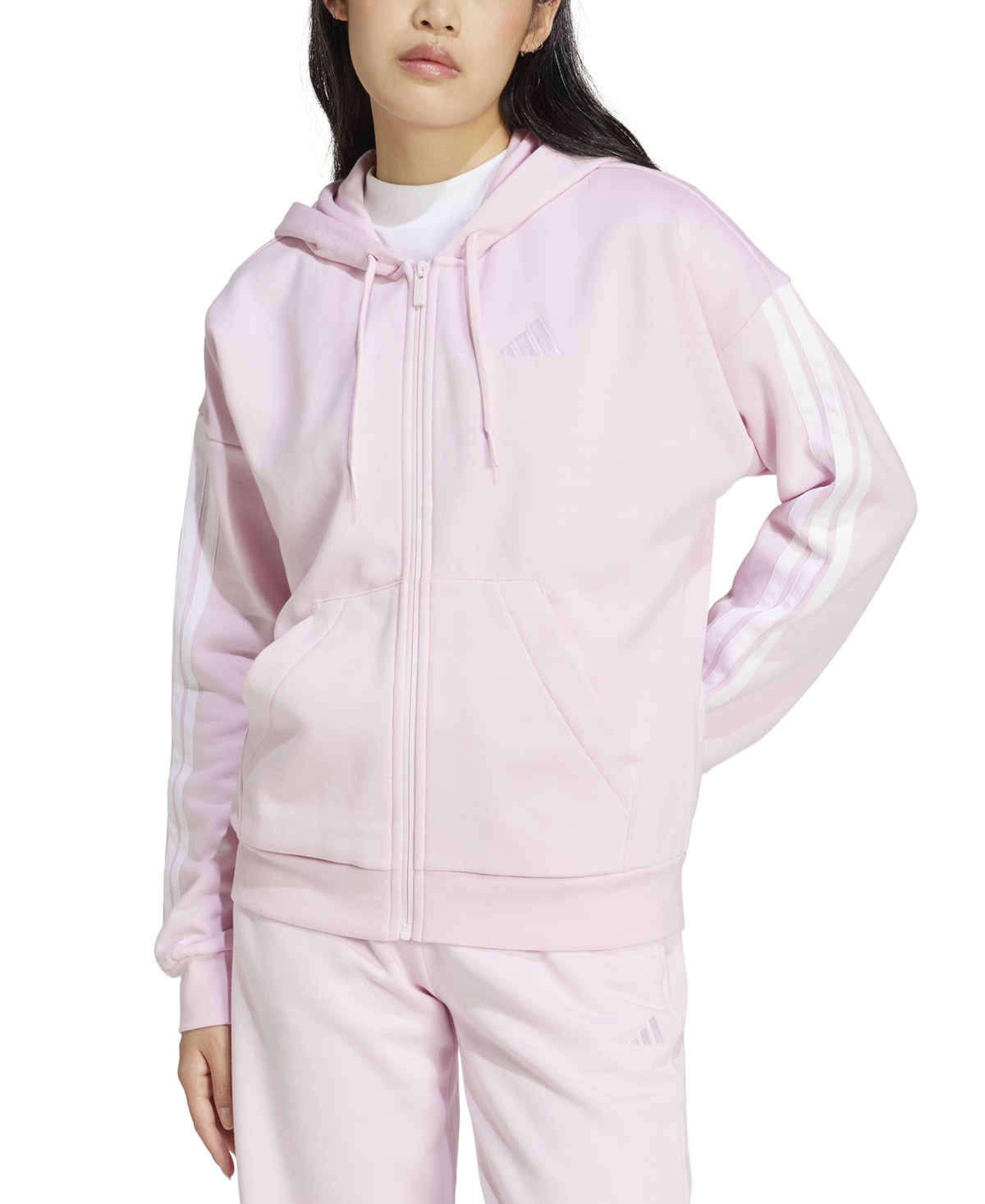 Женские худи adidas Women's 3-Stripe Fleece Full-Zip — фото 1