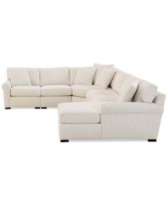 Radley Roll Arm 148" 5-Pc. Fabric Chaise Sectional with Wedge, Exclusively at Macy's