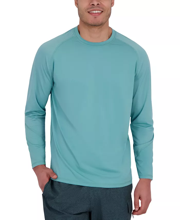 Men's Long Sleeve Waffle-Knit Crewneck Swim Shirt - thumbnail 5