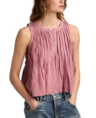 Pintuck Henley Tank