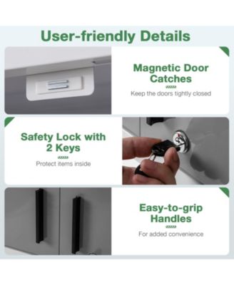 Metal Wall Cabinet with Lock and 3 Adjustable Shelves