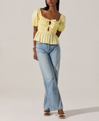 Women's Smocked Bow-Front Top