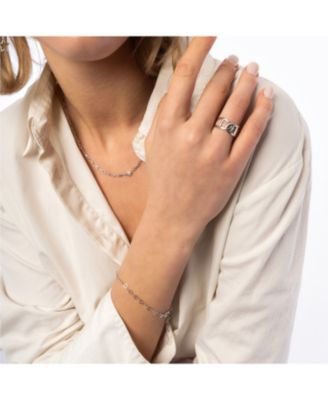 Love Heart Sterling Silver Chain Bracelet