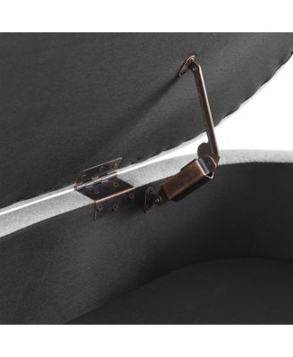 Ottoman Oval Storage Bench, Rubberwood Legs