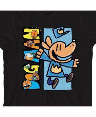 Boys Characters Inside Logo Youth Black Crew Neck Short Sleeve T-shirt -XXL