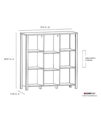 Freestanding Premium 9-Cube Storage Organizer Bench, Weathered Oak