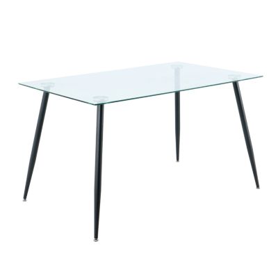 Streamdale Glass Dining Table with Metal Legs