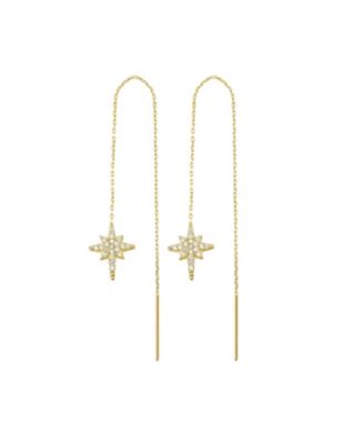 Northernstar Starbust Sterling Silver Chain Drop Earrings