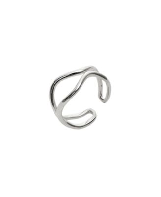 Wavy Lines Sterling Silver Wave Ring
