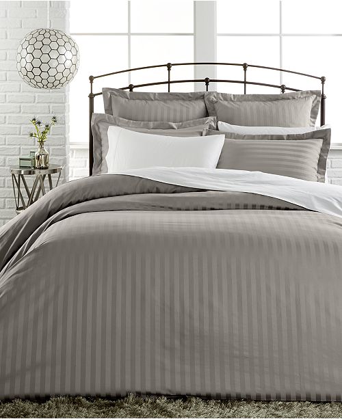 Charter Club Stripe 500 Thread Count Pima Cotton Duvet Covers