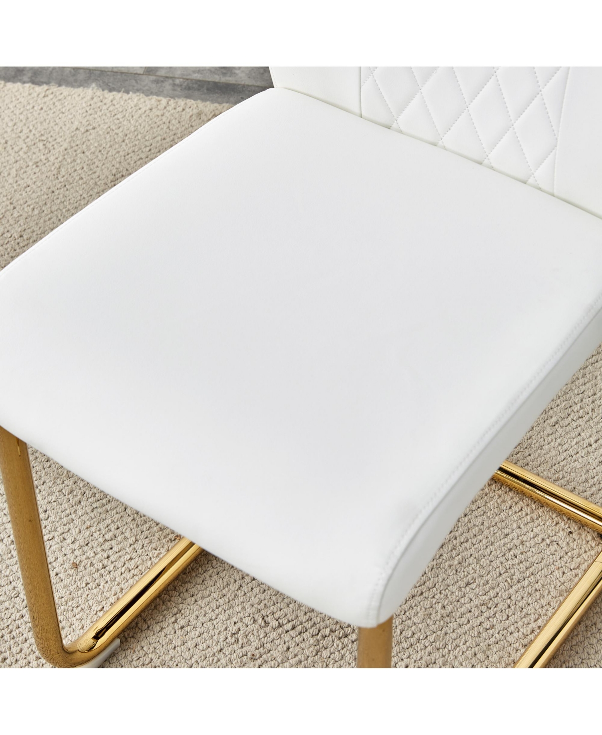 Streamdale Furniture Pandora Glass Dining Set 71" Table & 8 White Pu Chairs