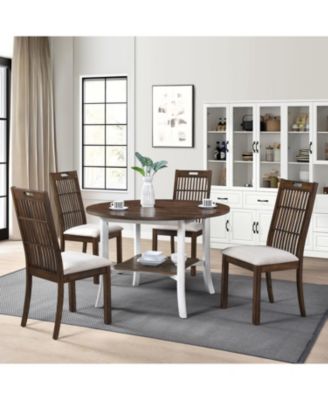 Round Dining Furniture Set 1 Table with 4 chairs