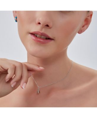 Balloon Dog Poodle Necklace In Sterling Silver