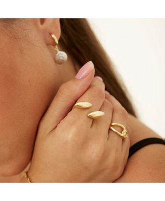 Double Marquise Sterling Silver Adjustable Ring