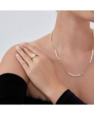 Enamel Round Sterling Silver Signet Ring