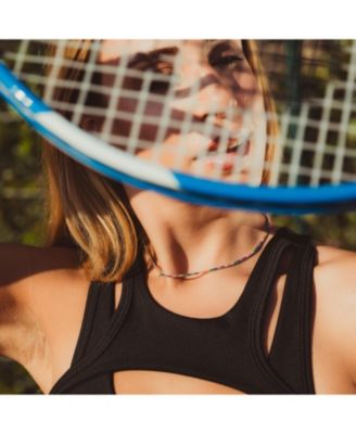 Rainbow Colourful Sterling Silver Tennis Necklace