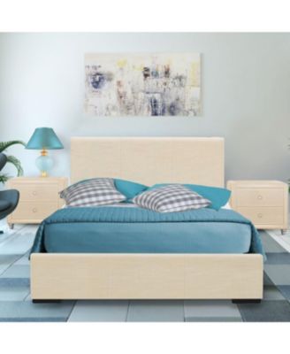 Two-Drawer Upholstered Nightstand – Chic Bedroom Storage with Upholstered Details