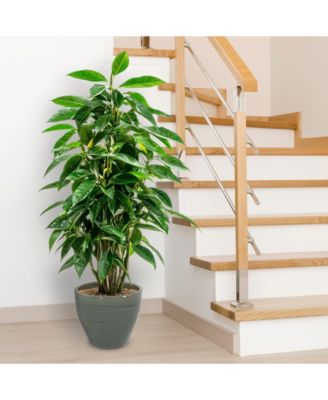 Large Ceramic Planter - Indoor or Outdoor Plant Pot with Drainage Holes - Seafoam Glaze Finish - 13" - Resort