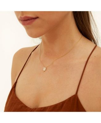 Four Leaf Clover Sterling Silver Necklace - White