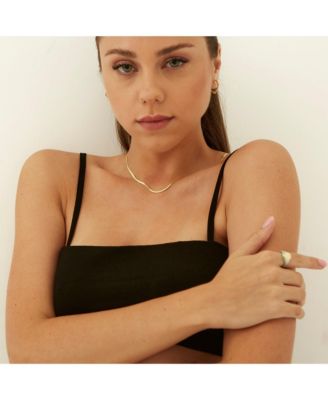 Bold Herringbone Sterling Silver Flat Snake Chain Necklace