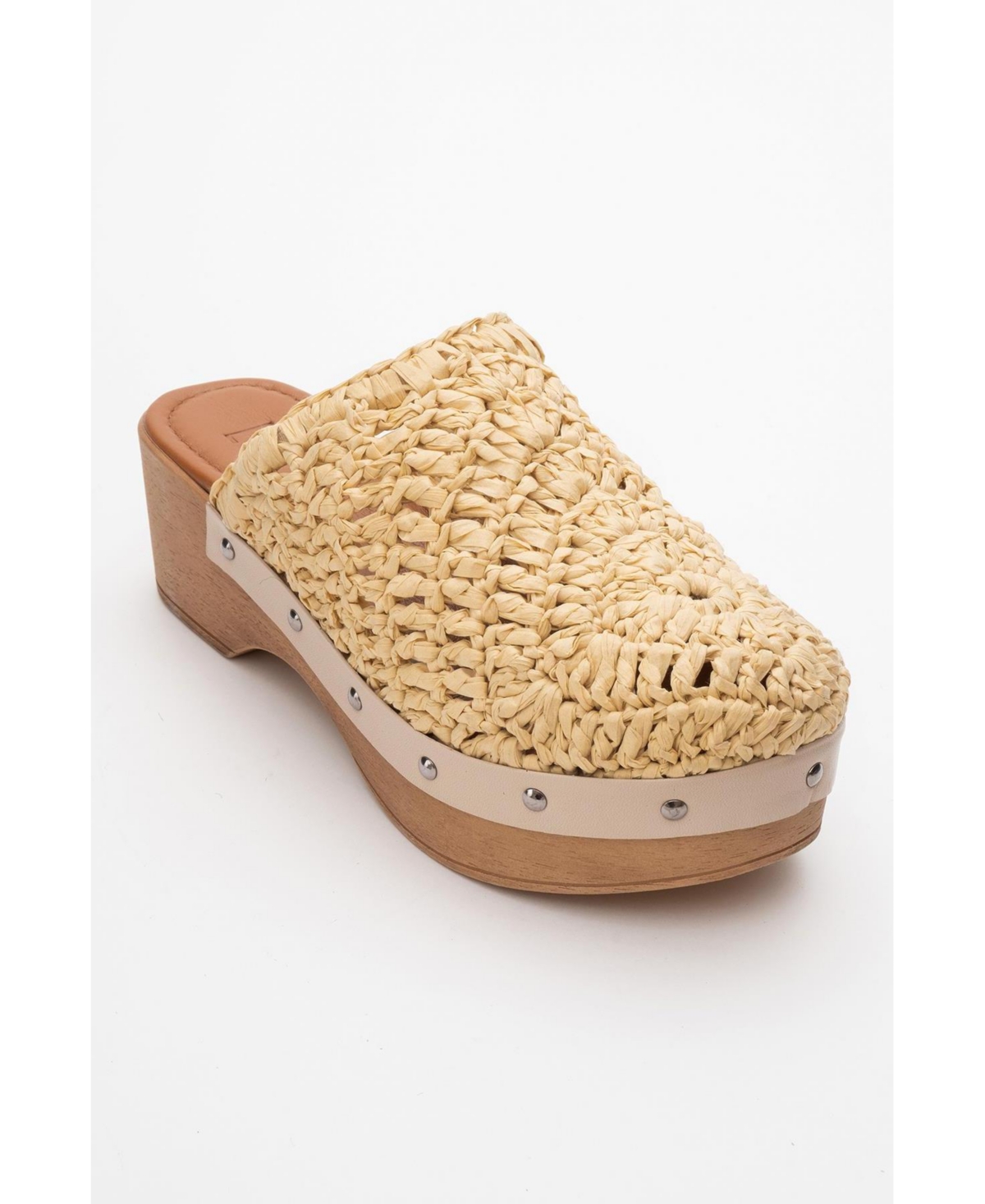 Cooper Braided Wedge Sandal (Women) - Cognac brown leather