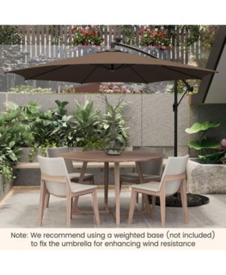10 Feet Patio Umbrella with 112 Solar-Powered LED Lights