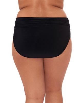 Plus Size Shirred Brief Swim Bottom