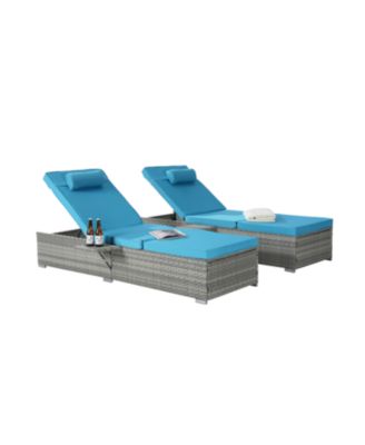 Streamdale Gray Rattan Outdoor Sofa and Deck Chair