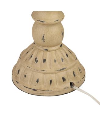 Trinidad Country Cottage Table Lamps 26 1/2" High Set of 2 Antique White Candlestick Rattan Tapered Drum Shade for Bedroom Living Room