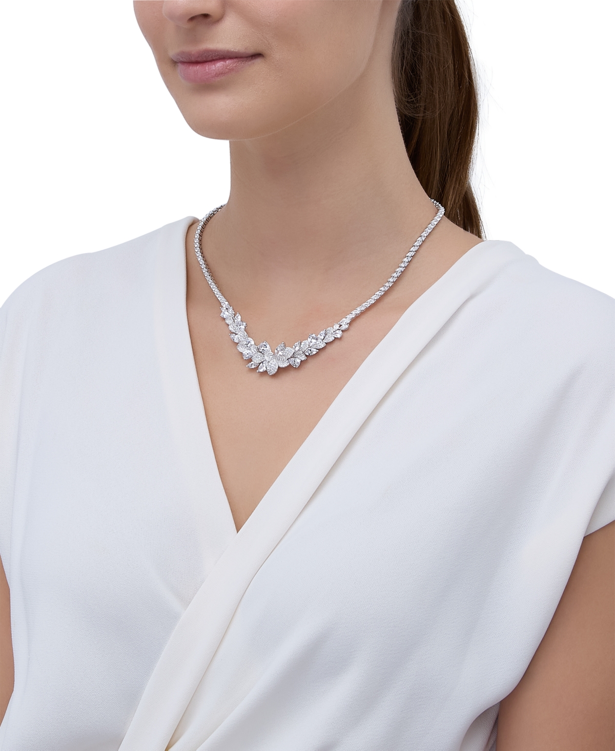 Arabella Cubic Zirconia Necklace (40-1/4 Ct. T.w.) In Sterling Silver, 18"