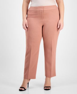 Plus Size High-Rise Slim-Leg Pants