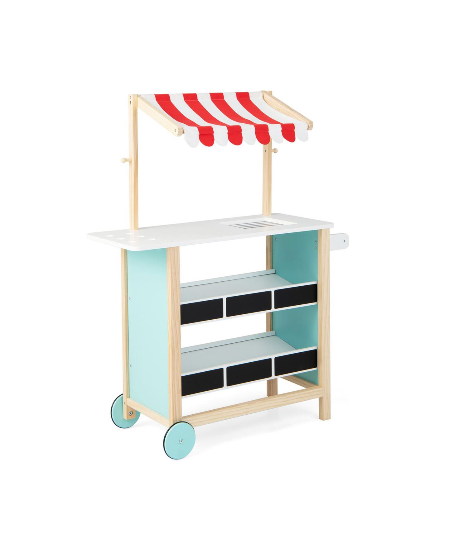 Детские фигурки Mecale Kids Wooden Ice Cream Cart with Chalkboard and Storage for over 3 Years Old, цвет: Синий — фото 1