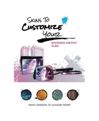 Switch Neon Red & Blue OLED Console with Donkey Kong Returns HD, MightySkins Console and Controller Skin Voucher, and 1 Year CPS Extended War