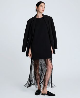 Women's Fringe-Hem Mini Sleeveless Shift Dress