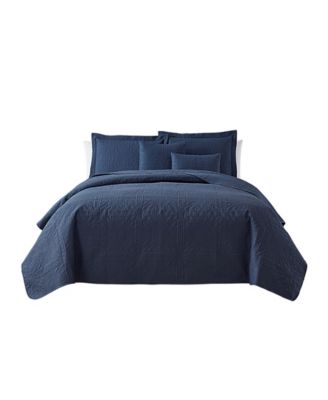 Grid Embossed 5-Pc. Quilt Set, King/California King