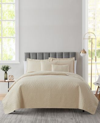 Grid Embossed 5-Pc. Quilt Set, Full/Queen