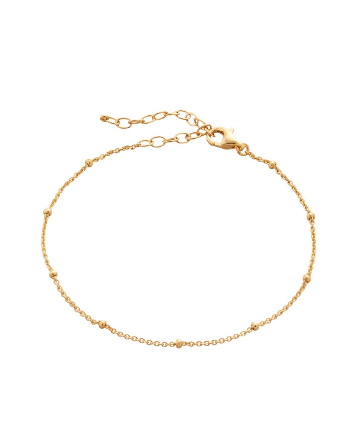 Fine Beaded Chain Bracelet Satellite in Sterling Silver - Rose gold