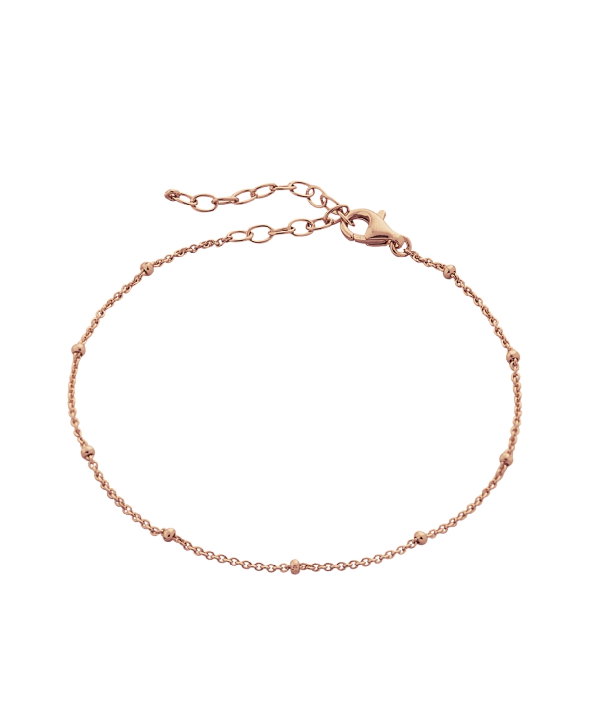 Fine Beaded Chain Bracelet Satellite in Sterling Silver - Rose gold