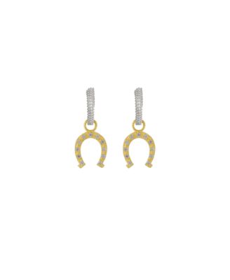 Silver Hoop Sterling Silver Horseshoe Equestrian Earrings