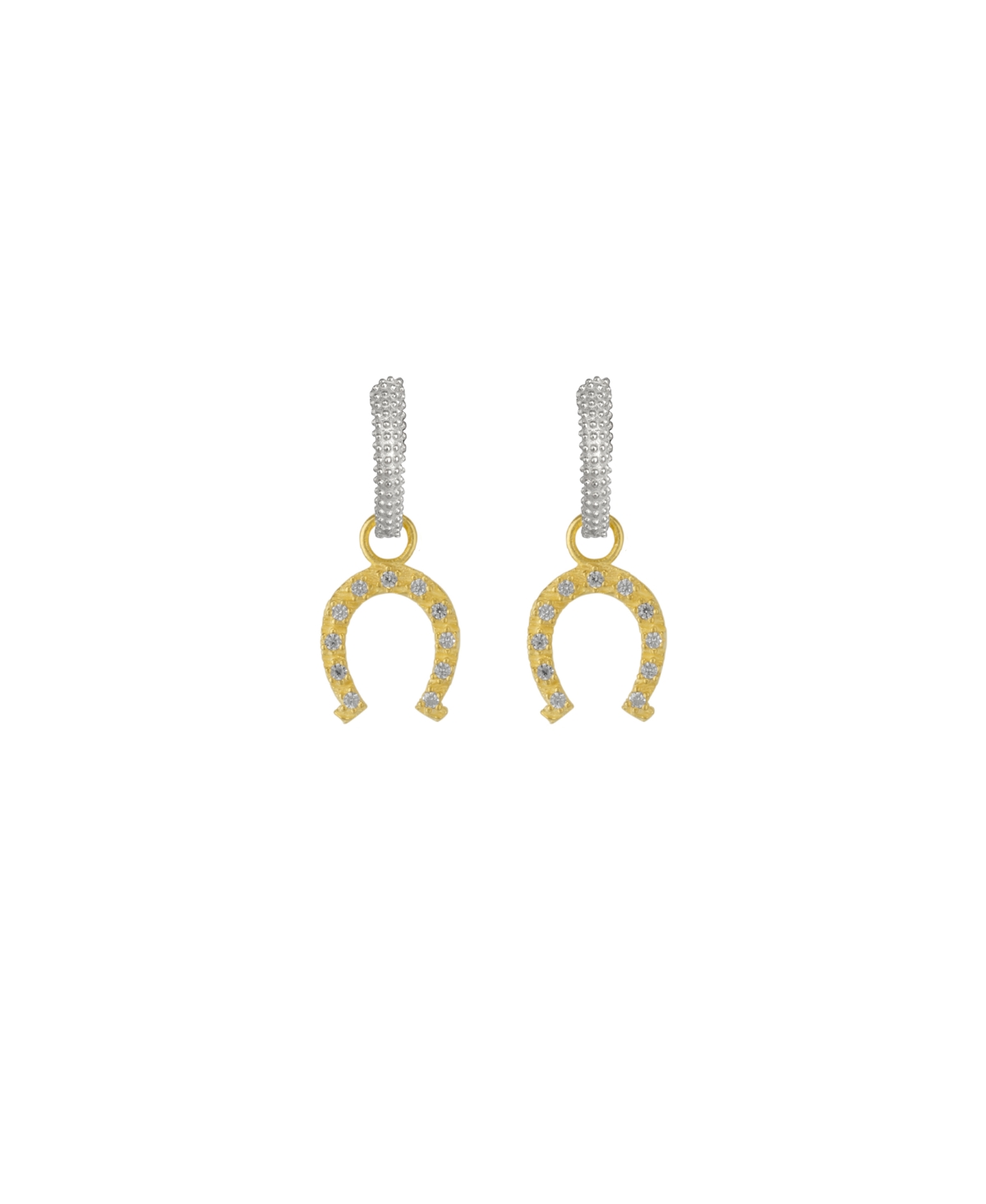 Silver Hoop Sterling Silver Horseshoe Equestrian Earrings - Silver