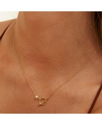 Sterling Silver Saturn Necklace