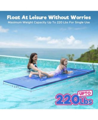 Blue Water Floating Mat Foam Pad, 7x3FT Bouncy Tear-Resistant XPE Foam