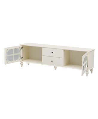 Streamdale Modern 68.9" TV Stand with Fluted Glass Doors for TVs up to 75