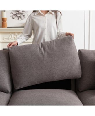 Streamdale 2 Pc Modular Sofa with Ottoman, Upholstery, Plastic Legs, Pillows & Cushions – Living Room Furniture