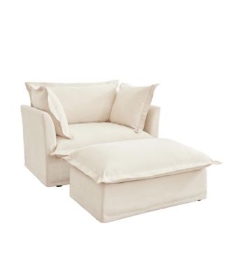 Streamdale Upholstered Armchair with Ottoman & Pillows (Set of 2)